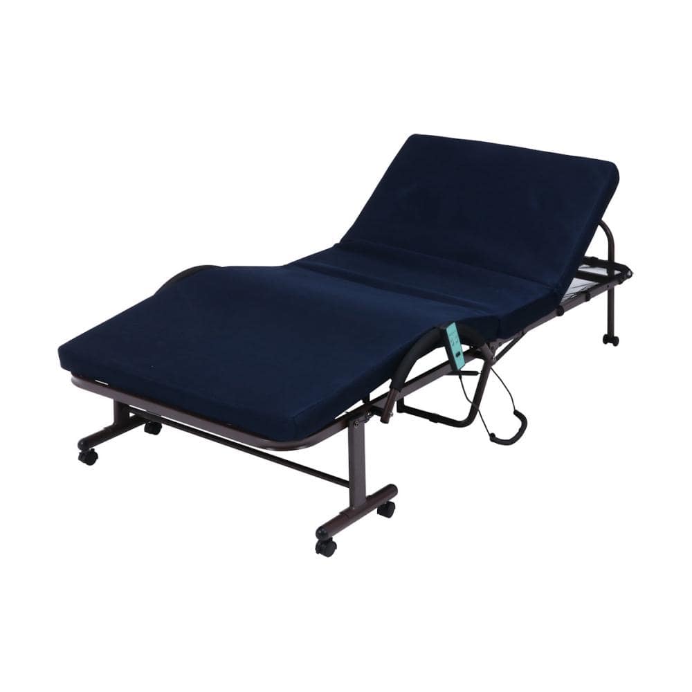 不二貿易　電動折りたたみベッド　高床タイプ　ネイビー　ＦＵ－０５－５Ｈ－４２