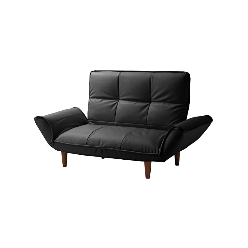 セルタン　ハイバックカウチソファ　２人掛け　PVCブラック　Ａ３１６ｐ－５９７ＢＫ