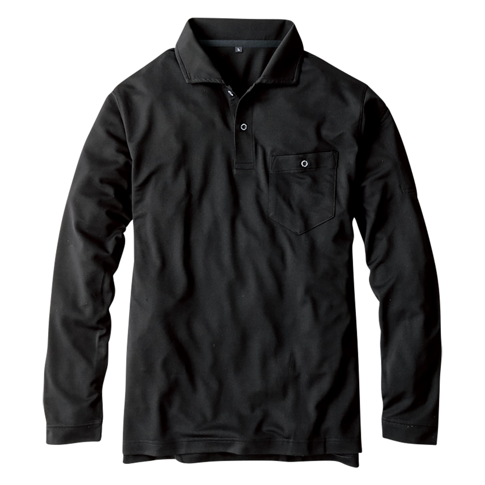 ＭＡＸＤＲＹ　超軽量長袖ポロシャツ　ブラック　Ｌ　Ｇ１６３８