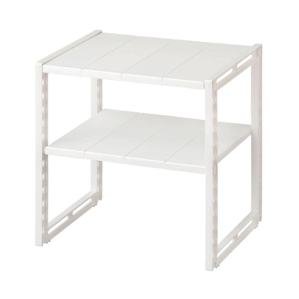 アテーナライフ　伸縮ができる洗面台下収納ラック　２段