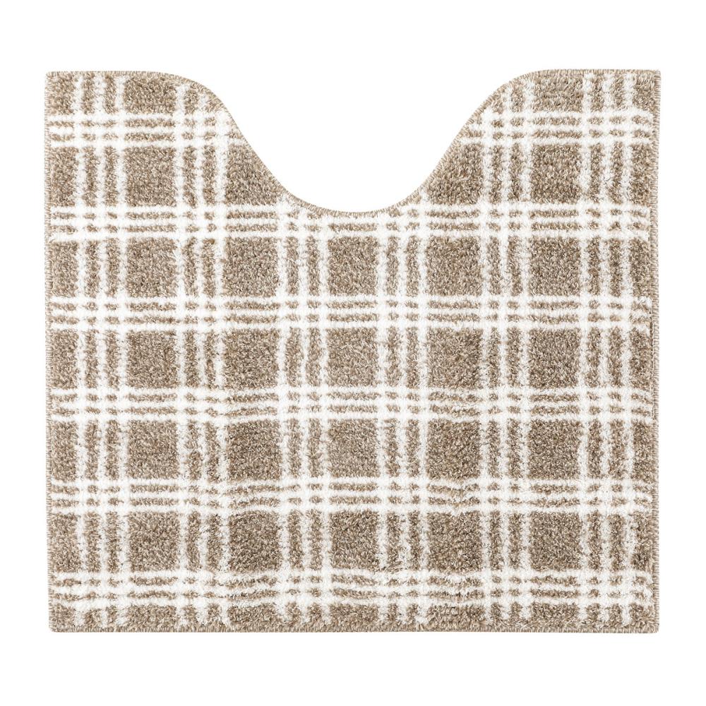 アテーナライフ　抗菌防臭トイレマット　ナチュラルチェック　グレー　６０×５５ｃｍ