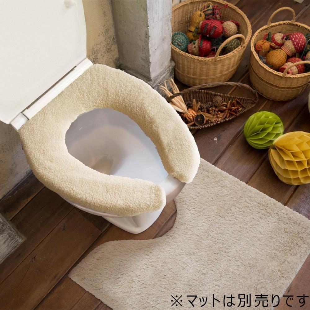 アテーナライフ　Ｕ型用　厚織便座カバー　抗菌防臭　アイボリー