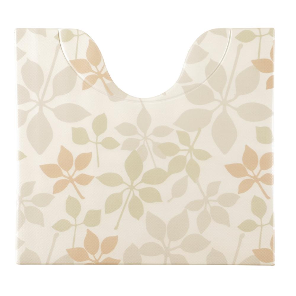 アテーナライフ　簡単お手入れトイレマット　抗菌防臭　リーフ　アイボリー　６０×５５ｃｍ