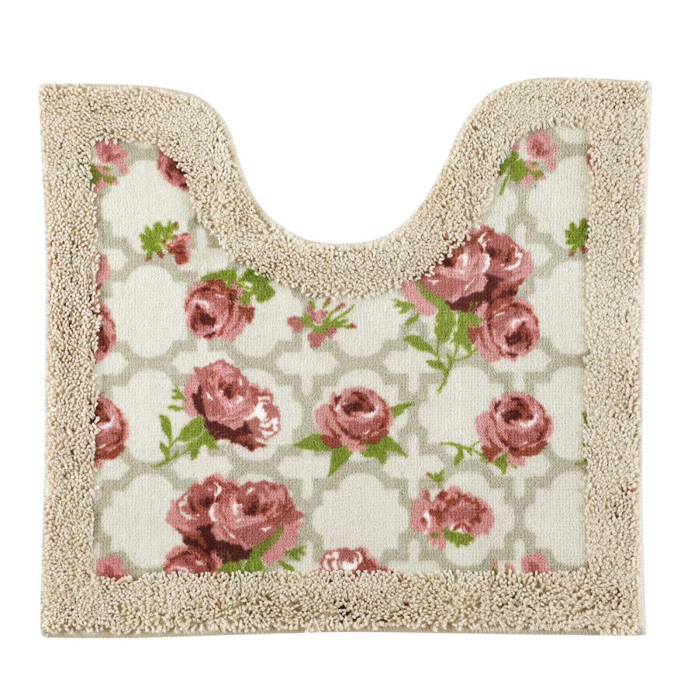 アテーナライフ　トイレマット　ローズ　アイボリー　６０×５５ｃｍ