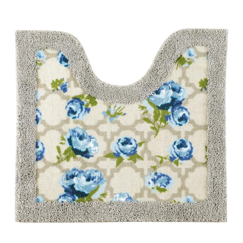 アテーナライフ　トイレマット　ローズ　グレー　６０×５５ｃｍ