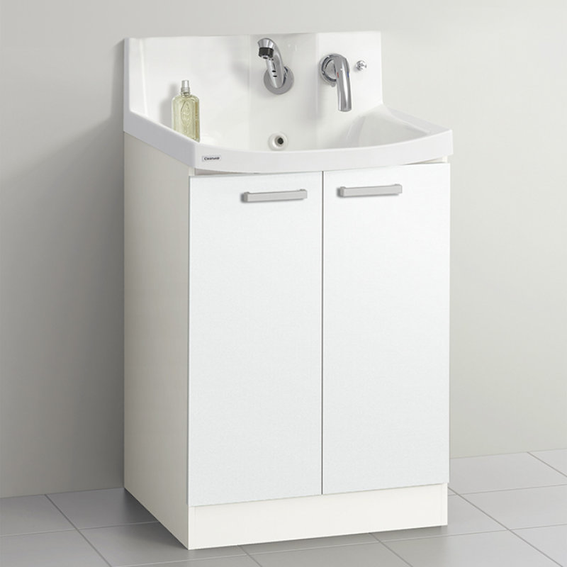 クリナップ　洗面台　ファンシオ　間口６００ｍｍ　高さ８００ｍｍ　開きタイプ　寒冷地用　取手シルバー　扉色スムースホワイト　Ｌ６０ＴＮＴＣＷＥＱＴＳＧ　