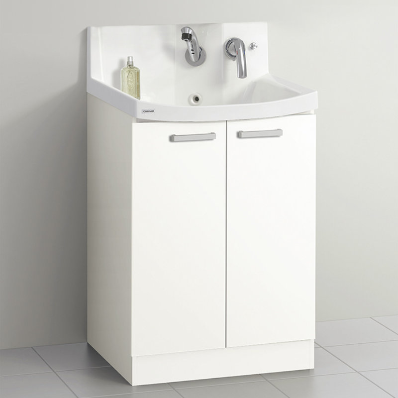 クリナップ　洗面台　ファンシオ　間口６００ｍｍ　高さ８００ｍｍ　開きタイプ　取手シルバー　扉色モノホワイト　Ｌ６０ＴＮＴＣＷＪＴＳＳＩ