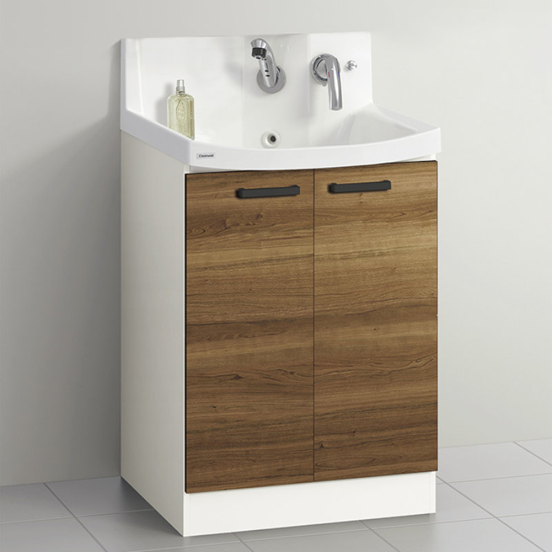 クリナップ　洗面台　ファンシオ　間口６００ｍｍ　高さ８５０ｍｍ　開きタイプ　取手ブラック　扉色ブラウンチェリー　Ｈ６０ＴＮＴＣＷＣ３ＢＢＩ