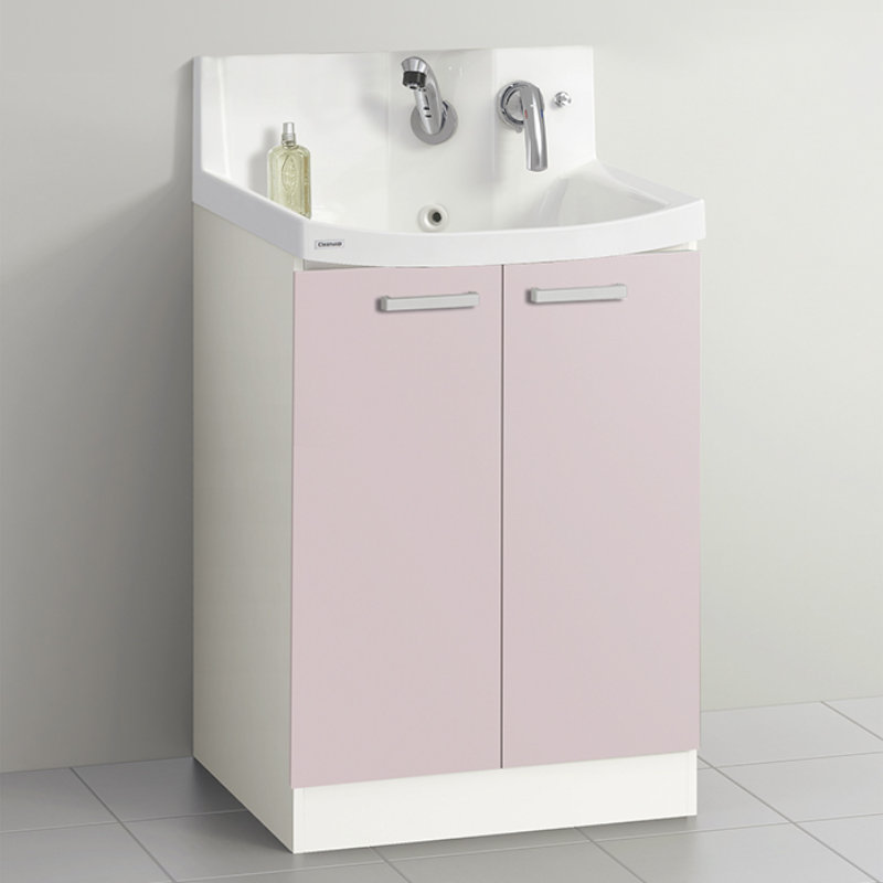 クリナップ　洗面台　ファンシオ　間口６００ｍｍ　高さ８５０ｍｍ　開きタイプ　取手シルバー　扉色スムースロゼ　Ｈ６０ＴＮＴＣＷＥＱＵＳＩ