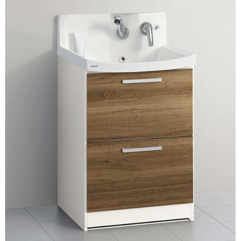 クリナップ　洗面台　ファンシオ　間口６００ｍｍ　高さ８５０ｍｍ　オールスライドタイプ　寒冷地用　取手シルバー　扉色ブラウンチェリー　Ｈ６０ＦＷＴＣＷＣ３ＢＳＧ　