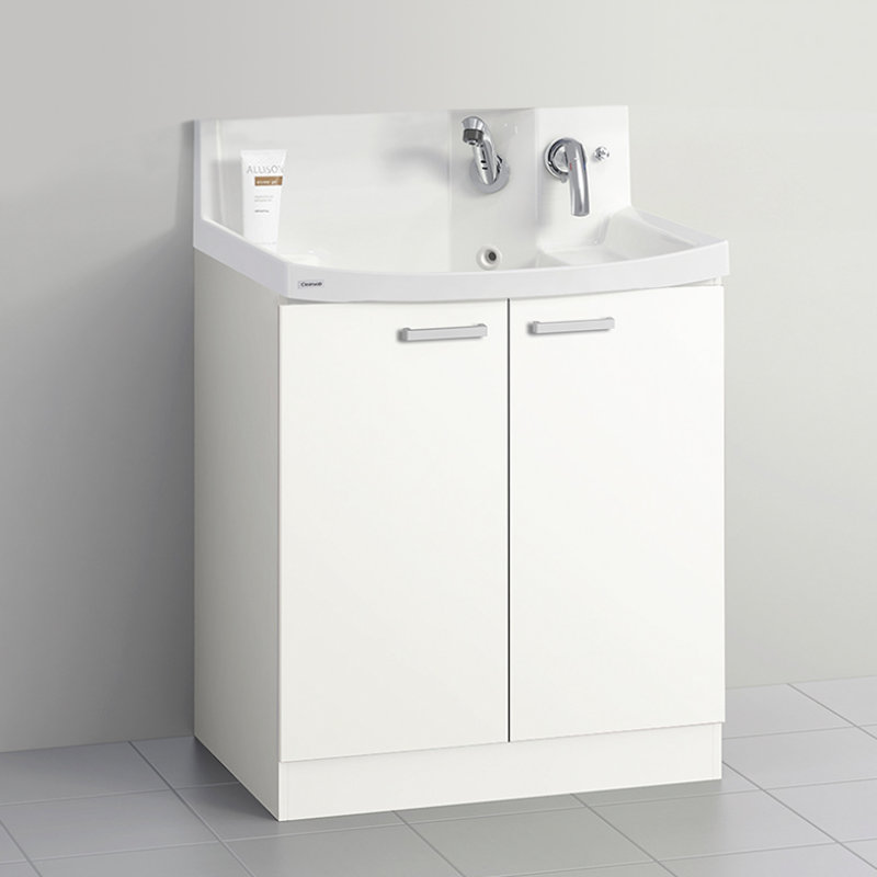 クリナップ　洗面台　ファンシオ　間口７５０ｍｍ　高さ８００ｍｍ　開き扉タイプ　寒冷地用　取手シルバー　扉色モノホワイト　Ｌ７５ＴＮＴＣＷＪＴＳＳＧ　