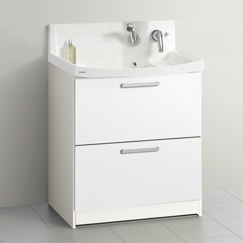 クリナップ　洗面台　ファンシオ　間口７５０ｍｍ　高さ８５０ｍｍ　オールスライドタイプ　取手シルバー　扉色スムースホワイト　Ｈ７５ＦＷＴＣＷＥＱＴＳＩ