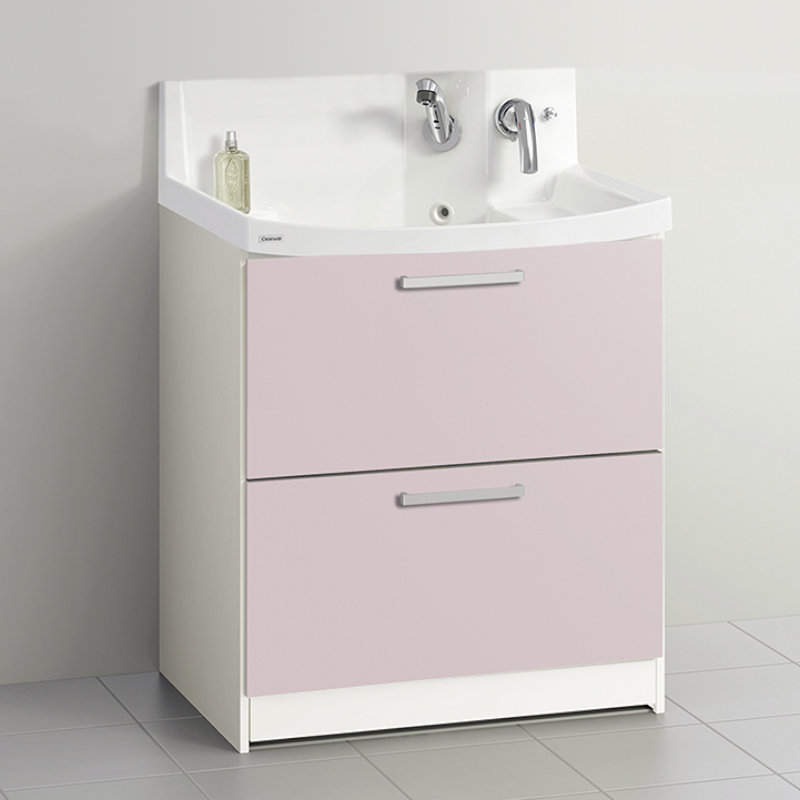 クリナップ　洗面台　ファンシオ　間口７５０ｍｍ　高さ８５０ｍｍ　オールスライドタイプ　取手シルバー　扉色スムースロゼ　Ｈ７５ＦＷＴＣＷＥＱＵＳＩ