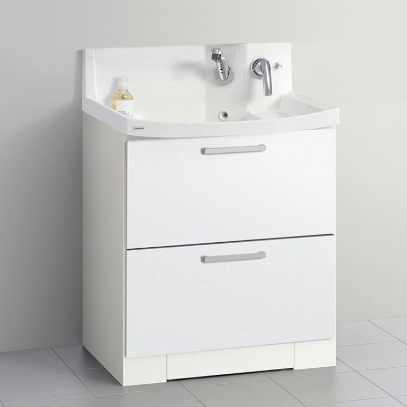 クリナップ　洗面台　ファンシオ　間口７５０ｍｍ　高さ８５０ｍｍ　オールスライドタイプ　体重計収納付き　取手シルバー　扉色スムースホワイト　Ｈ７５ＫＷＴＣＷＥＱＴＳＩ