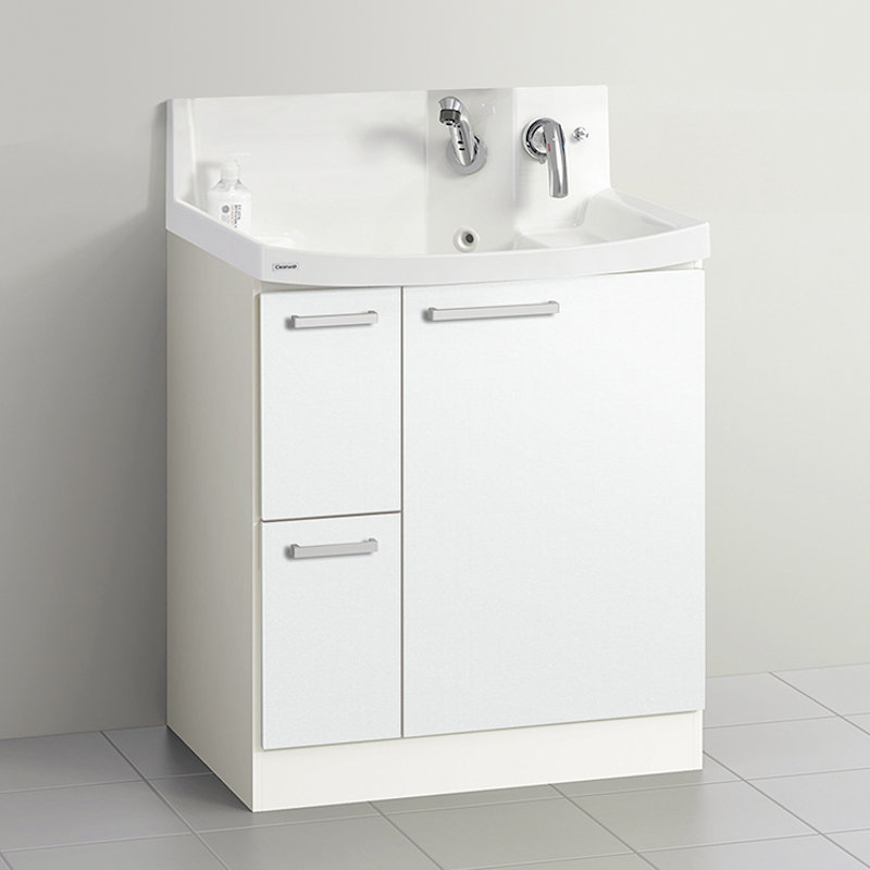 クリナップ　洗面台　ファンシオ　間口７５０ｍｍ　高さ８５０ｍｍ　引出しタイプ　取手シルバー　扉色スムースホワイト　Ｈ７５２ＷＴＣＷＥＱＴＳＩ