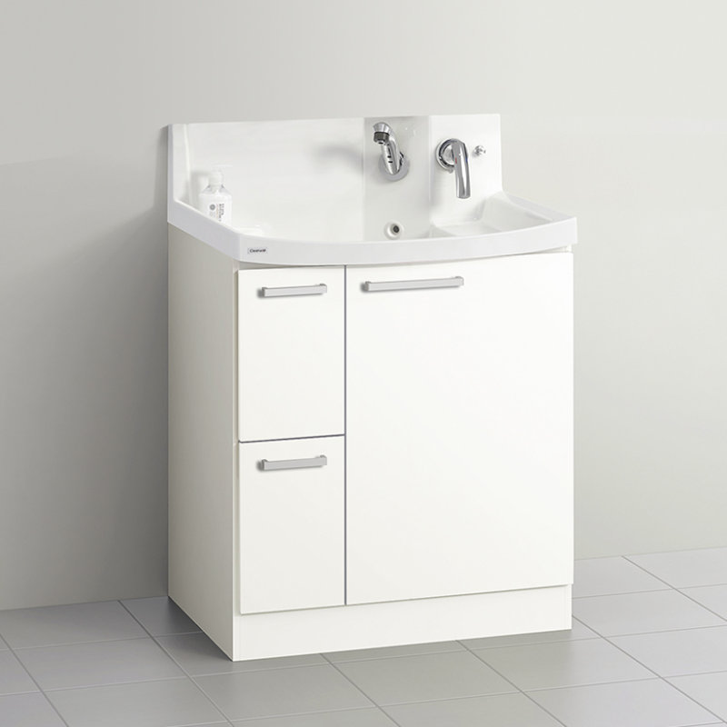 クリナップ　洗面台　ファンシオ　間口７５０ｍｍ　高さ８５０ｍｍ　引出しタイプ　取手シルバー　扉色モノホワイト　Ｈ７５２ＷＴＣＷＪＴＳＳＩ