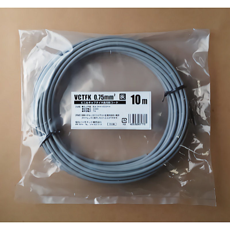 協和ハーモネット　小判コード　ＶＣＴＦＫ　０．７５ＳＱ　１０ｍ　灰色