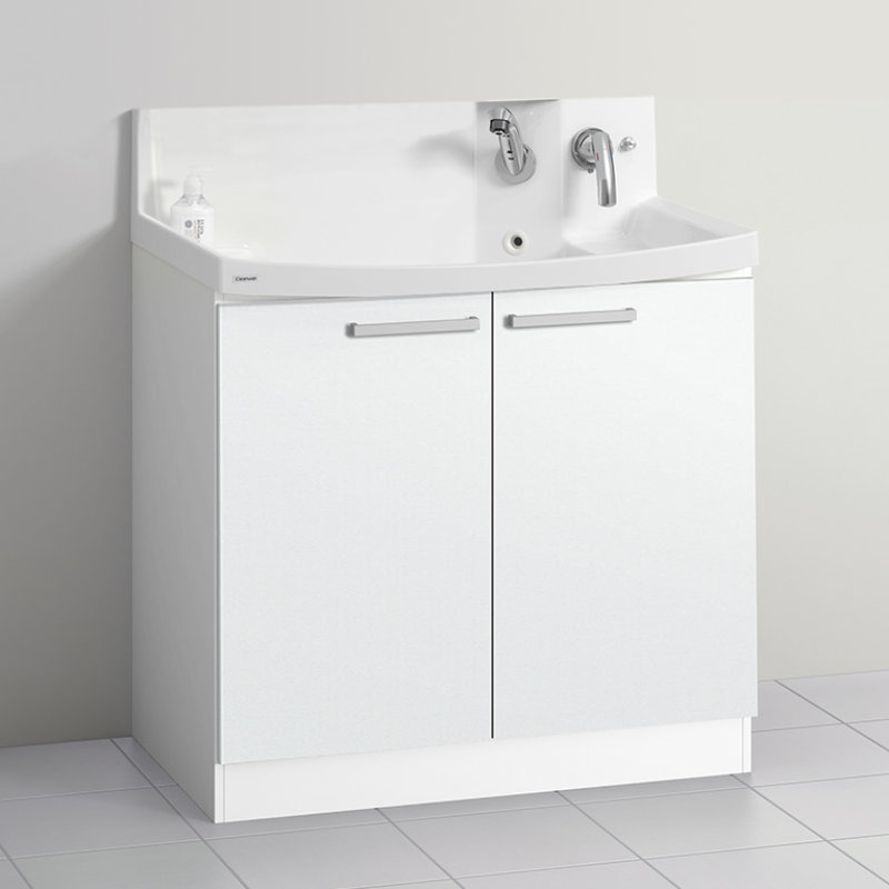 クリナップ　洗面台　ファンシオ　間口９００ｍｍ　高さ８５０ｍｍ　開きタイプ　取手シルバー　扉色スムースホワイト　Ｈ９０ＴＮＴＣＷＥＱＴＳＩ