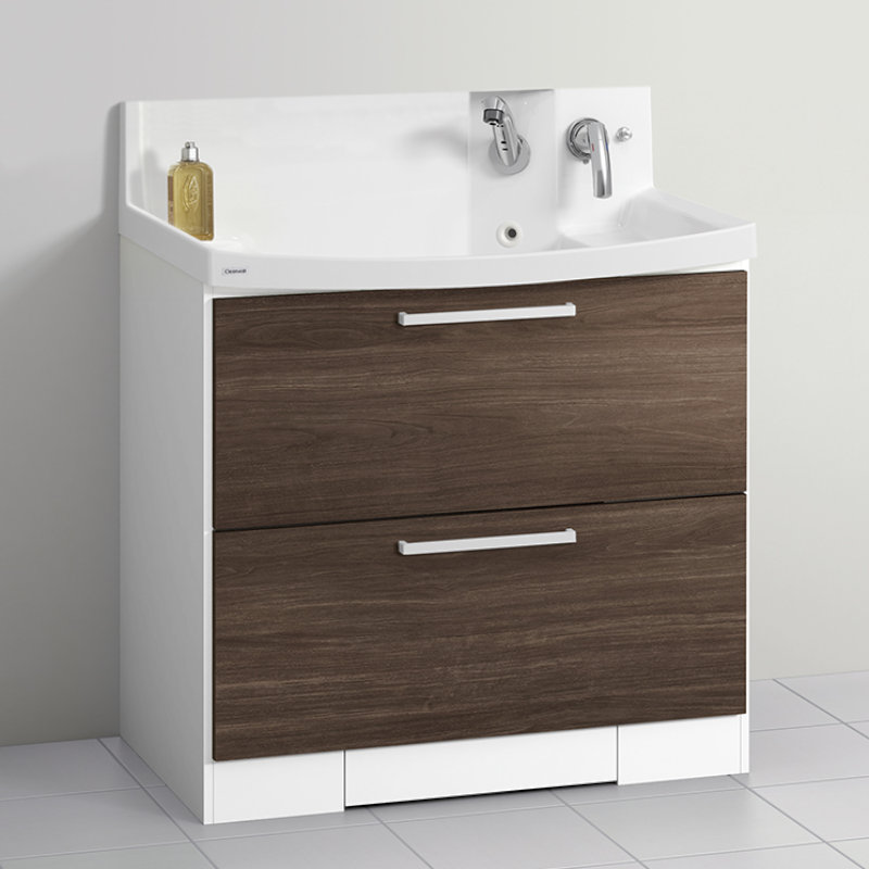 クリナップ　洗面台　ファンシオ　間口９００ｍｍ　高さ８５０ｍｍ　オールスライドタイプ　体重計収納付き　取手シルバー　扉色バーントウォールナット　Ｈ９０ＫＷＴＣＷＣ３ＬＳＩ