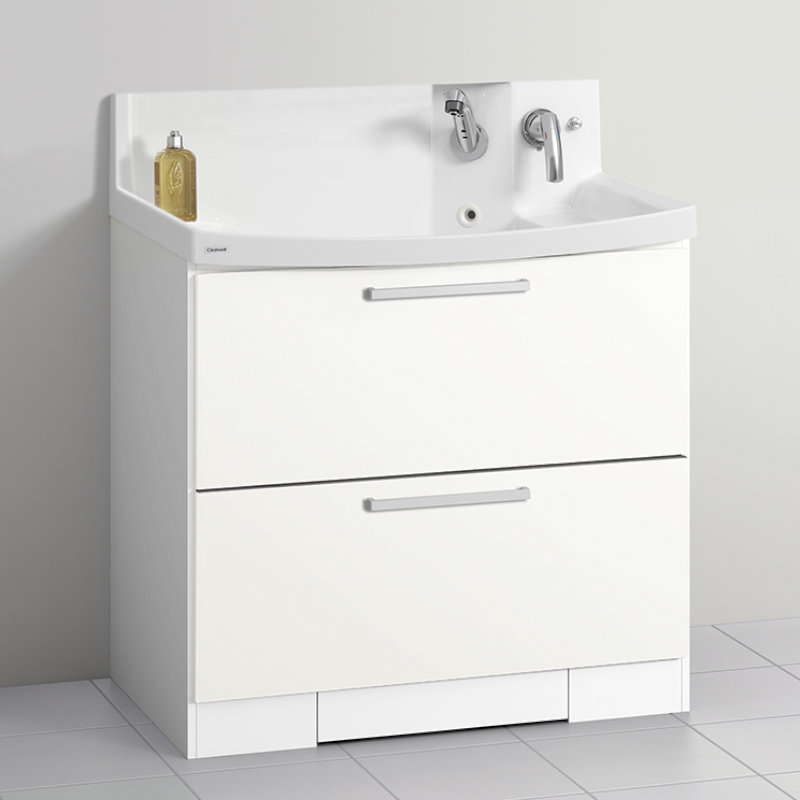 クリナップ　洗面台　ファンシオ　間口９００ｍｍ　高さ８５０ｍｍ　オールスライドタイプ　体重計収納付き　取手シルバー　扉色モノホワイト　Ｈ９０ＫＷＴＣＷＪＴＳＳＩ