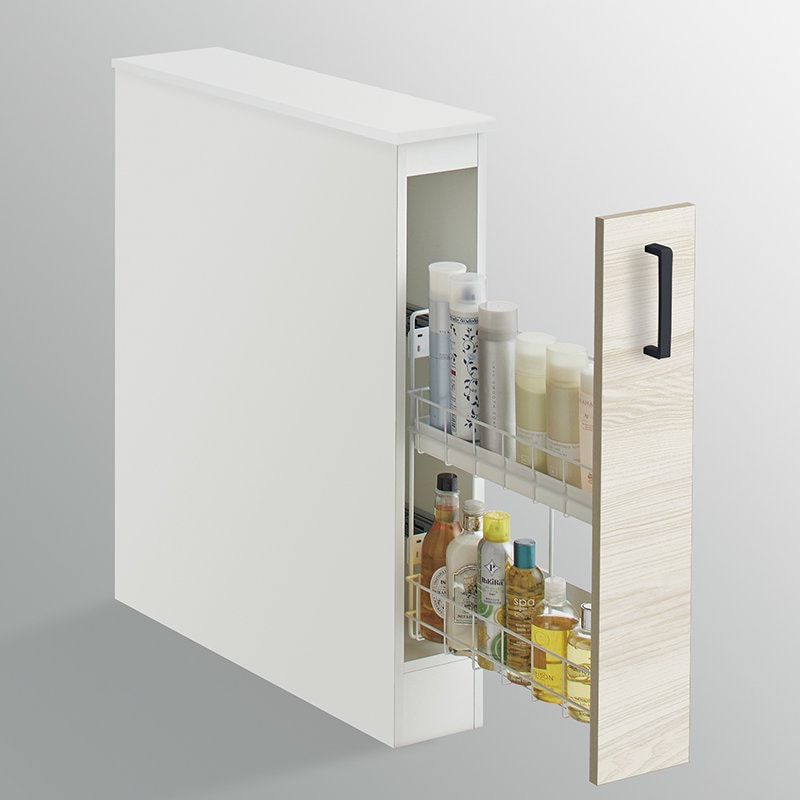 クリナップ　洗面台　ファンシオ　サイドキャビネット　間口１５０ｍｍ　高さ７７５ｍｍ　片面引出しタイプ　右用　取手ブラック　扉色ミルクアッシュ　ＮＦＳＣ１５ＬＫＮＥ３ＭＢＲ