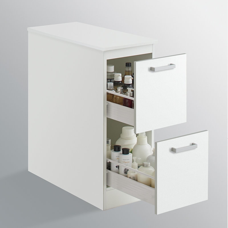 クリナップ　洗面台　ファンシオ　サイドキャビネット　間口３００ｍｍ　高さ８２５ｍｍ　引出しタイプ　取手シルバー　扉色スムースホワイト　ＮＦＳＣ３０ＨＢＨＥＱＴＳ