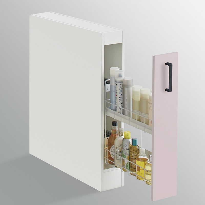 クリナップ　洗面台　ファンシオ　トールキャビネット下台　間口１５０ｍｍ　高さ８２５ｍｍ　片面引出し　右用　取手ブラック　扉色スムースロゼ　ＮＦＴＣ１５ＨＫＮＥＱＵＢＲ