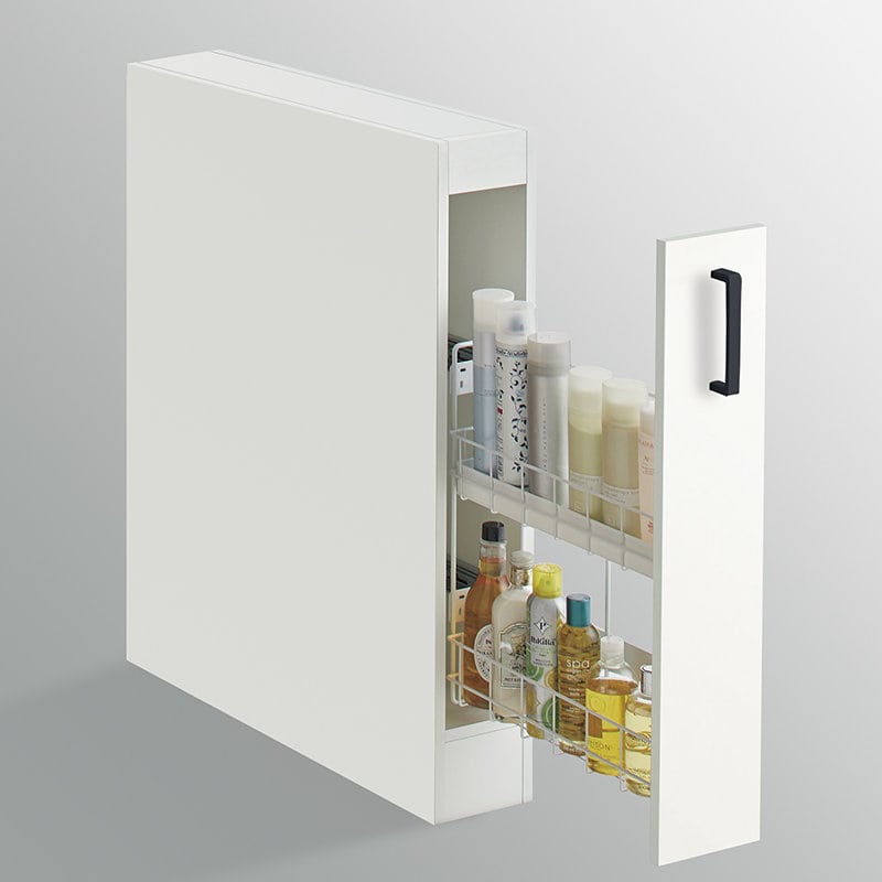 クリナップ　洗面台　ファンシオ　トールキャビネット下台　間口１５０ｍｍ　高さ８２５ｍｍ　片面引出し　右用　取手ブラック　扉色モノホワイト　ＮＦＴＣ１５ＨＫＮＪＴＳＢＲ