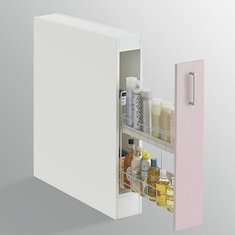 クリナップ　洗面台　ファンシオ　トールキャビネット下台　間口１５０ｍｍ　高さ８２５ｍｍ　片面引出し　右用　取手シルバー　扉色スムースロゼ　ＮＦＴＣ１５ＨＫＮＥＱＵＳＲ