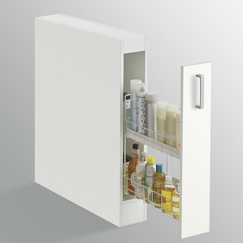 クリナップ　洗面台　ファンシオ　トールキャビネット下台　間口１５０ｍｍ　高さ７７５ｍｍ　片面引出し　右用　取手シルバー　扉色モノホワイト　ＮＦＴＣ１５ＬＫＮＪＴＳＳＲ