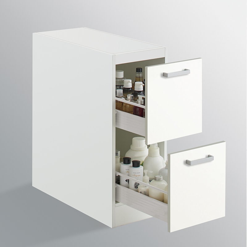 クリナップ　洗面台　ファンシオ　トールキャビネット下台　間口３００ｍｍ　高さ７７５ｍｍ　引出しタイプ　取手シルバー　扉色モノホワイト　ＮＦＴＣ３０ＬＢＨＪＴＳＳ