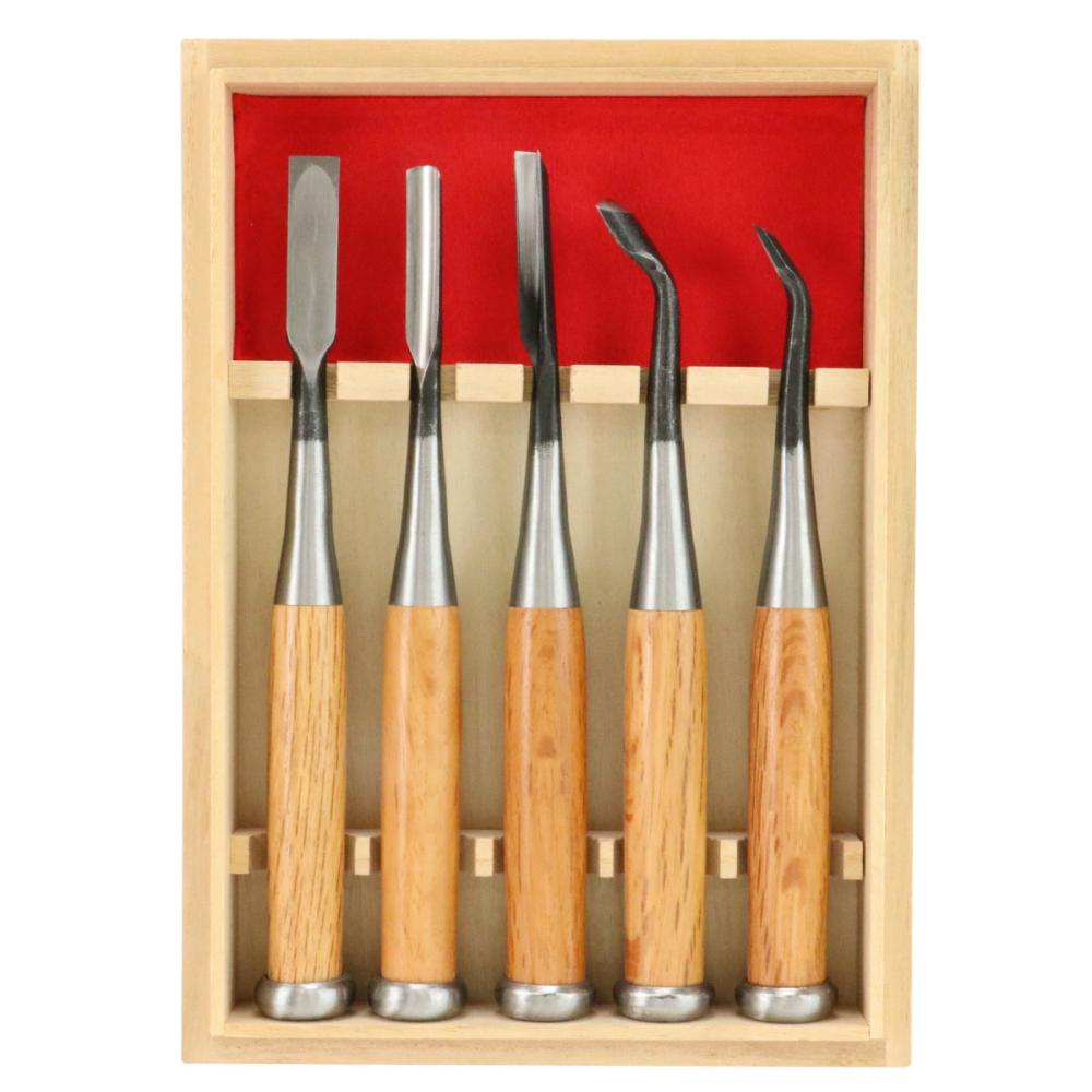 与板利器工業　河清　叩木彫のみ　真　５本組