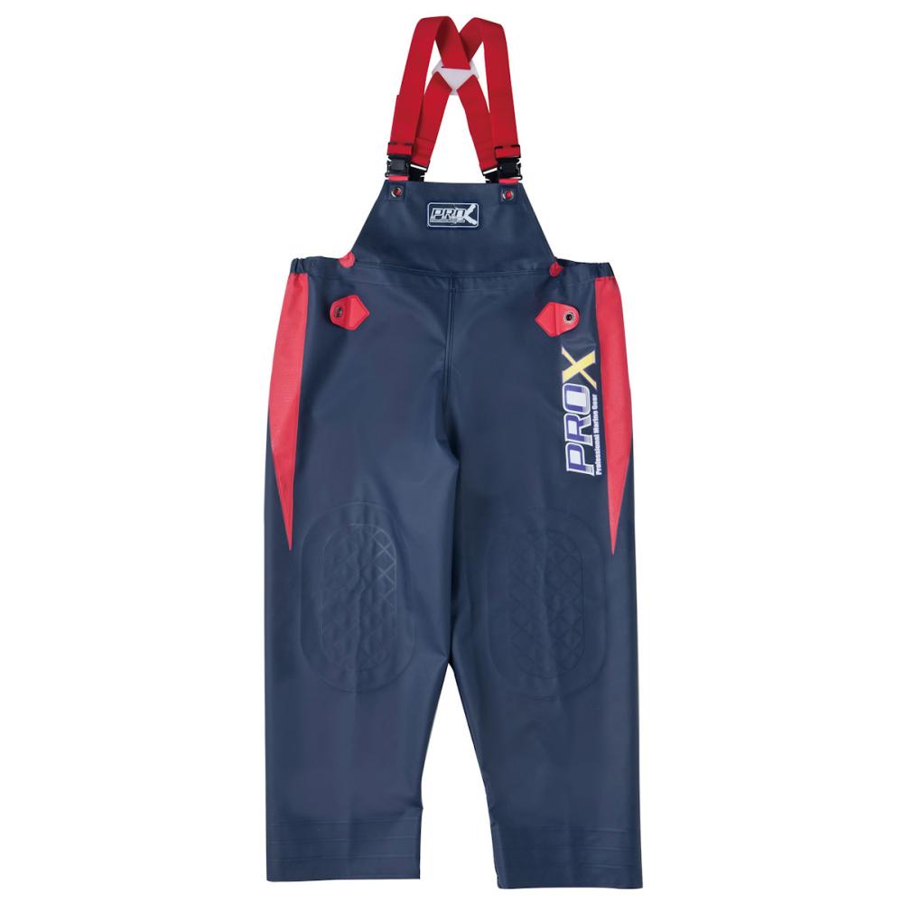 弘進ゴム　水産合羽　プロエックスアルファ　胸付ズボン　ネイビー／レッド　４Ｌ