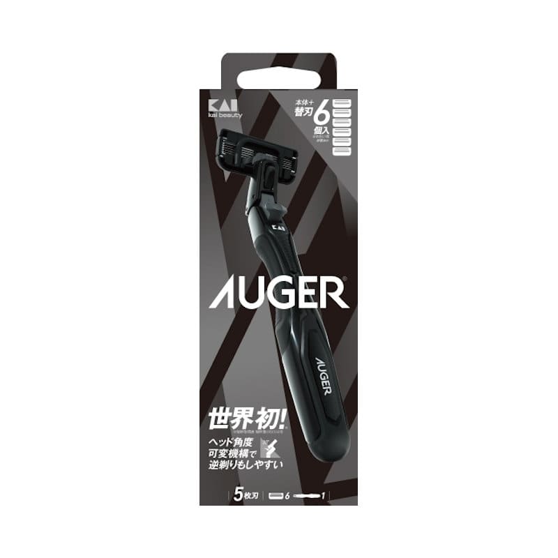 貝印カミソリ　ＡＵＧＥＲ（オーガー）　ホルダー＋替刃６個付