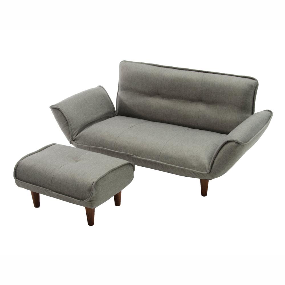 セルタン　２人掛けカウチソファ・オットマンセット　タスクグレー
