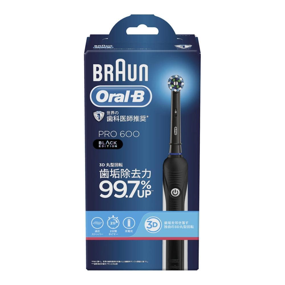 Ｐ＆Ｇ　ブラウンオーラルＢ　電動歯ブラシ　ＰＲＯ６００　ブラックエディションＺ