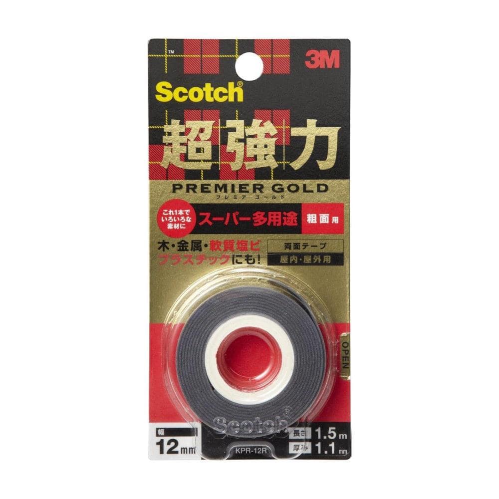３Ｍ　超強力両面テープ　プレミアゴールド　粗面用　ＫＰＲ－１２Ｒ
