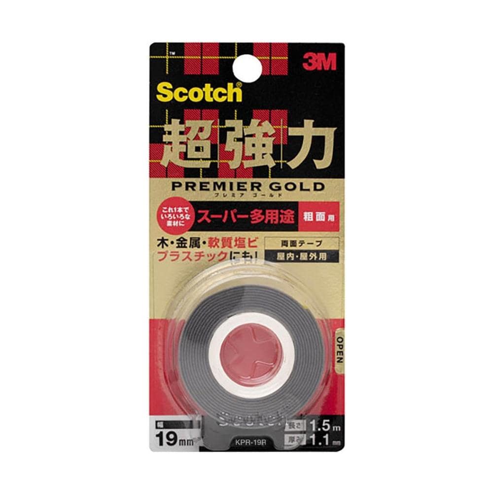 ３Ｍ　超強力両面テープ　プレミアゴールド　粗面用　ＫＰＲ－１９Ｒ