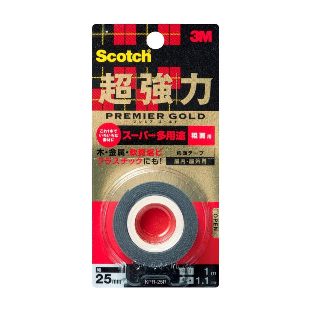 ３Ｍ　超強力両面テープ　プレミアゴールド　粗面用　ＫＰＲ－２５Ｒ