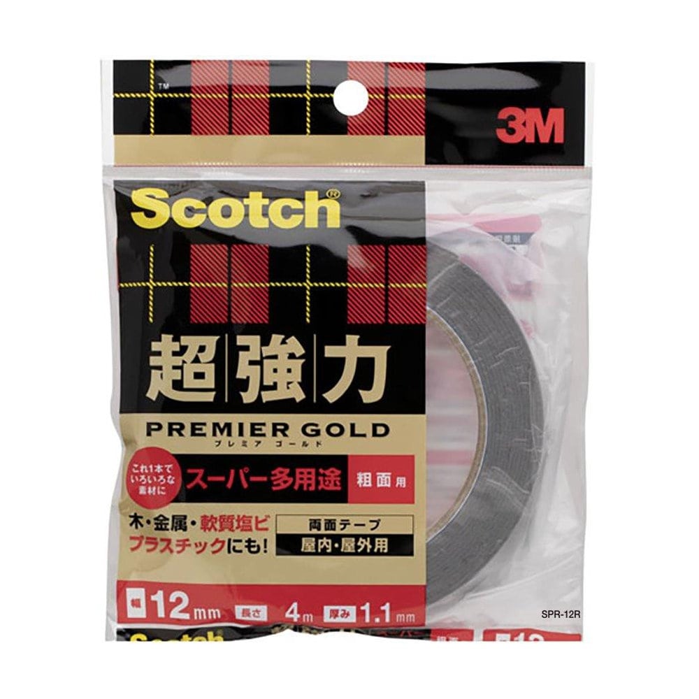 ３Ｍ　超強力両面テープ　プレミアゴールド　粗面用　ＳＰＲ－１２Ｒ