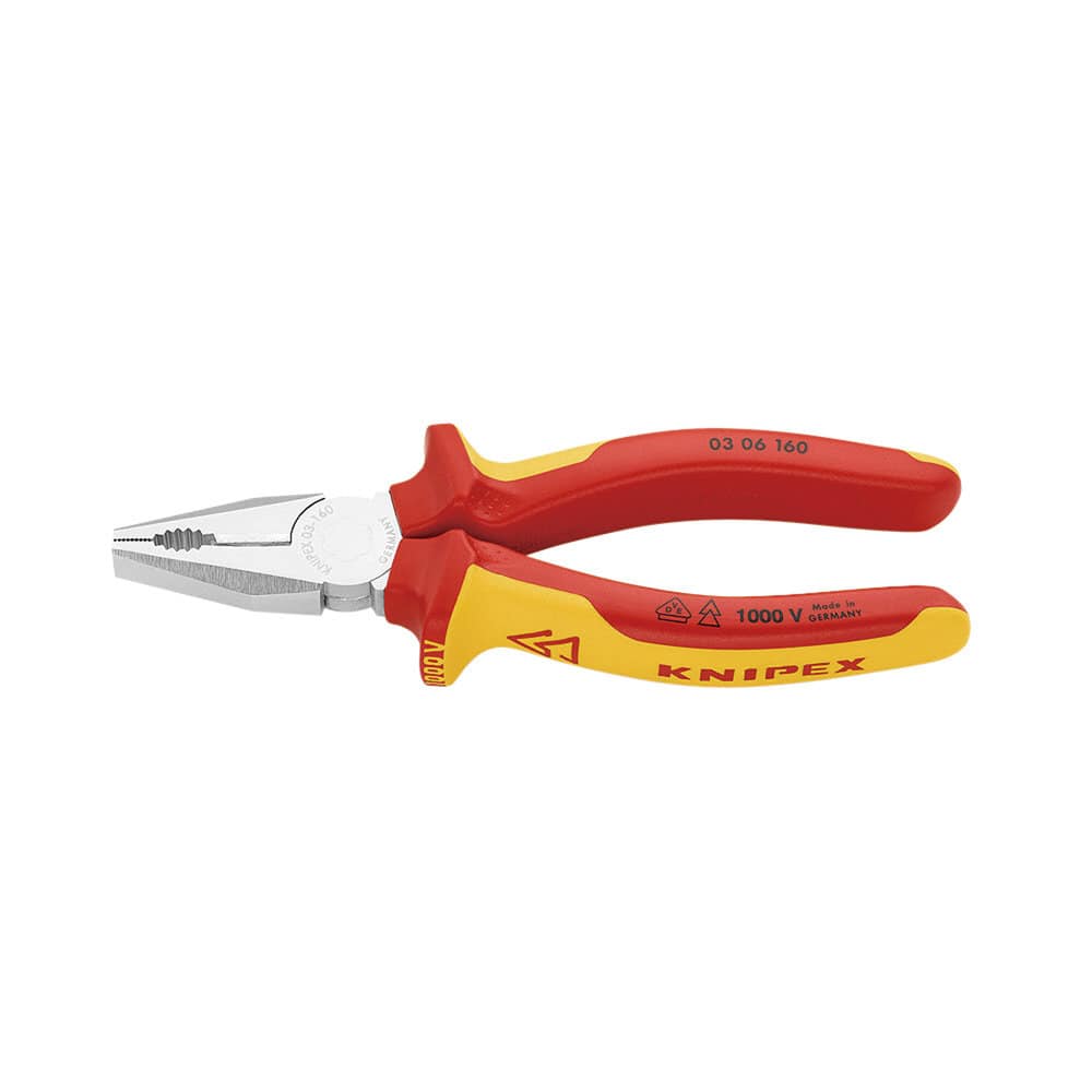 ＫＮＩＰＥＸ（クニペックス）　１０００Ｖ　絶縁ペンチ　１６０ｍｍ　０３０６－１６０