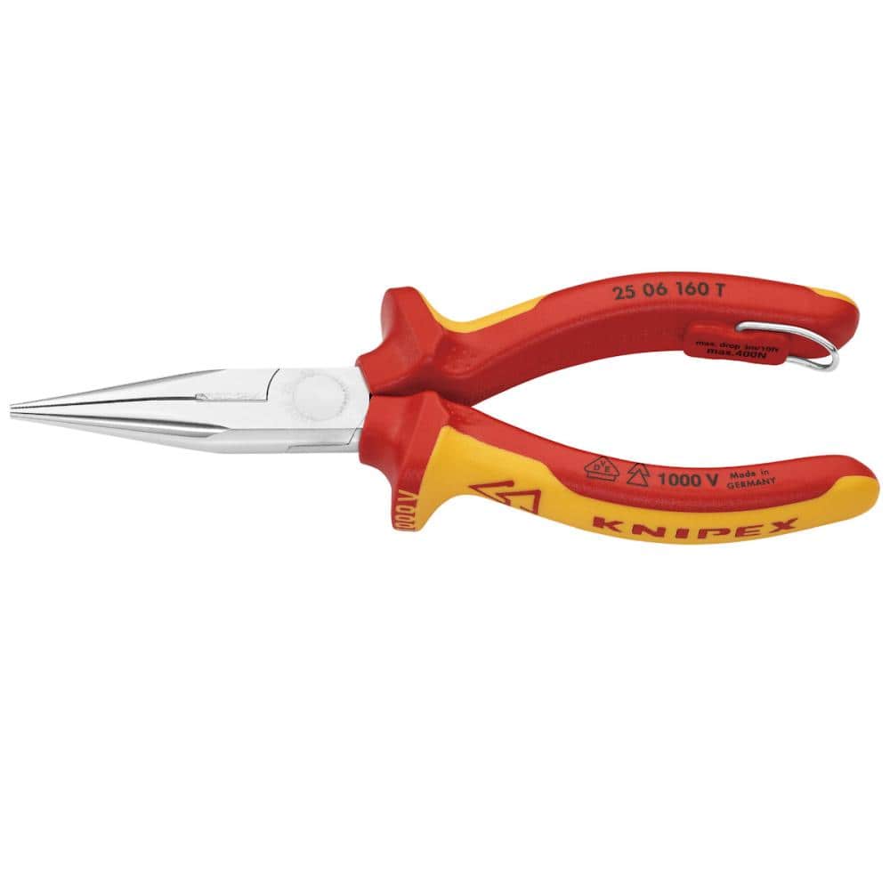 ＫＮＩＰＥＸ　１０００Ｖ　落下防止付　絶縁ラジオペンチ　１６０ｍｍ　２５０６－１６０ＴＢＫ