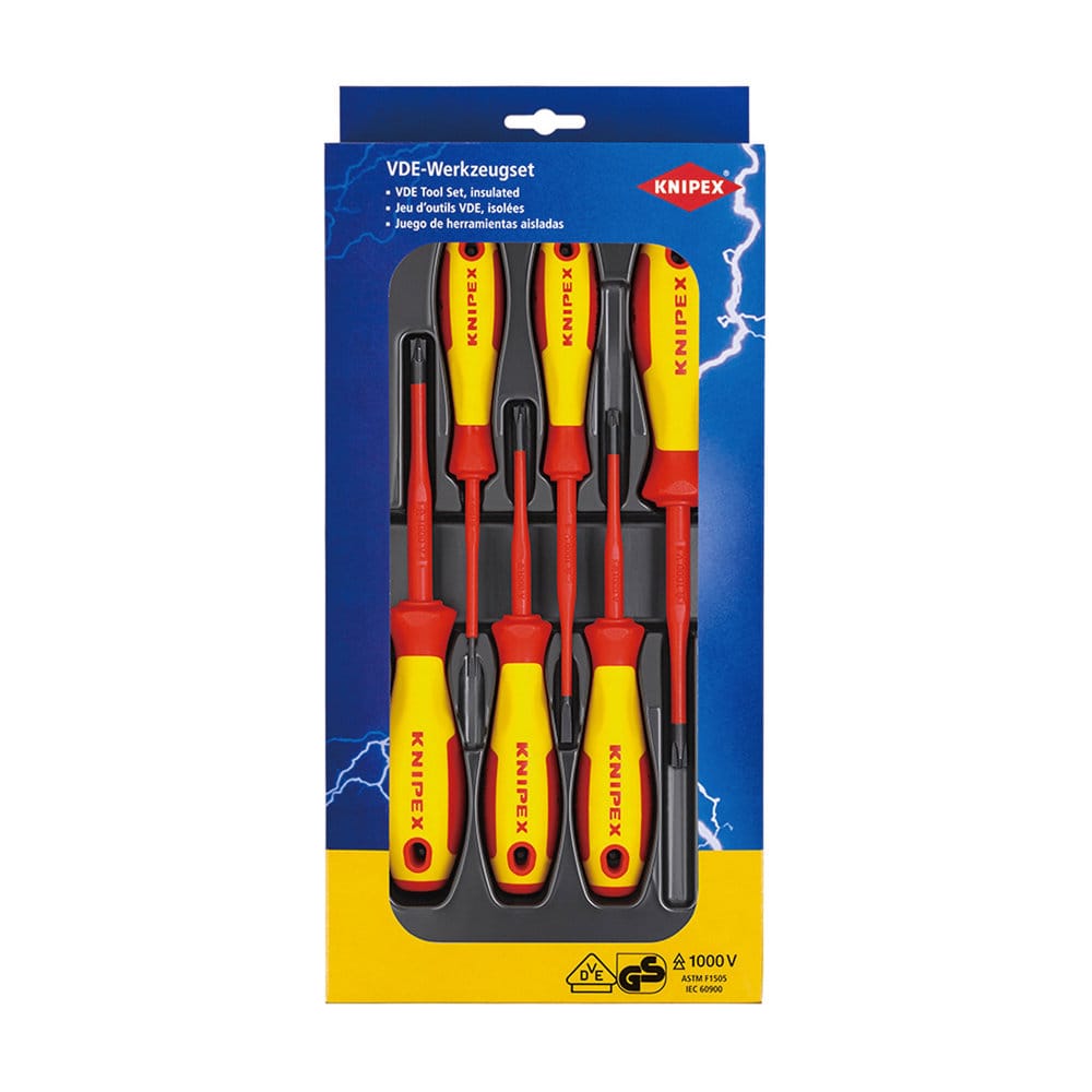 ＫＮＩＰＥＸ（クニペックス）　１０００Ｖ　６本組　絶縁ドライバーセット　００２０１２Ｖ０５