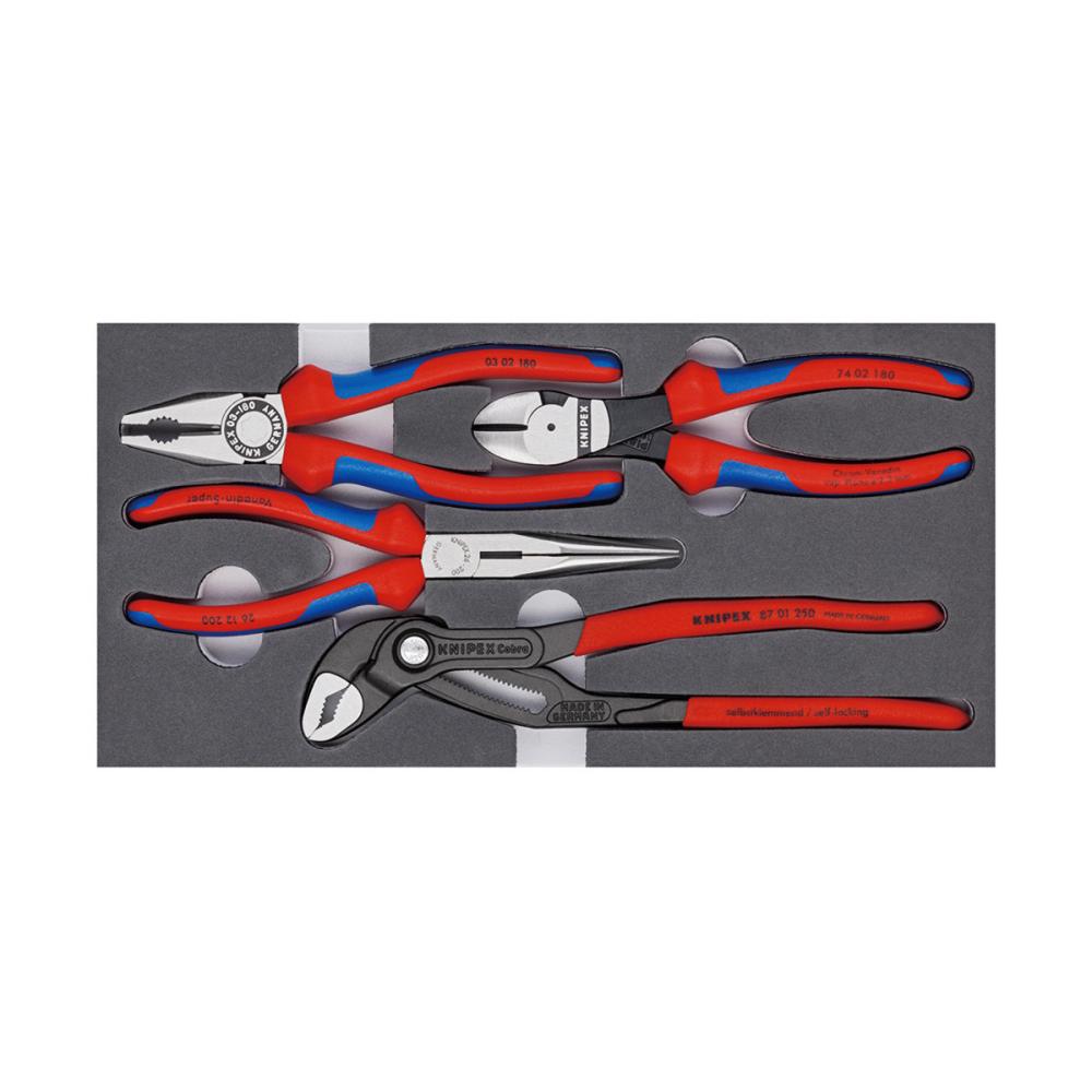 ＫＮＩＰＥＸ　４本組　プライヤーセット（ウレタントレイ収納ケース付）　００２００１Ｖ１５