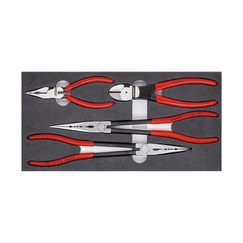 ＫＮＩＰＥＸ　４本組　プライヤーセット（ウレタントレイ収納ケース付）　００２００１Ｖ１６