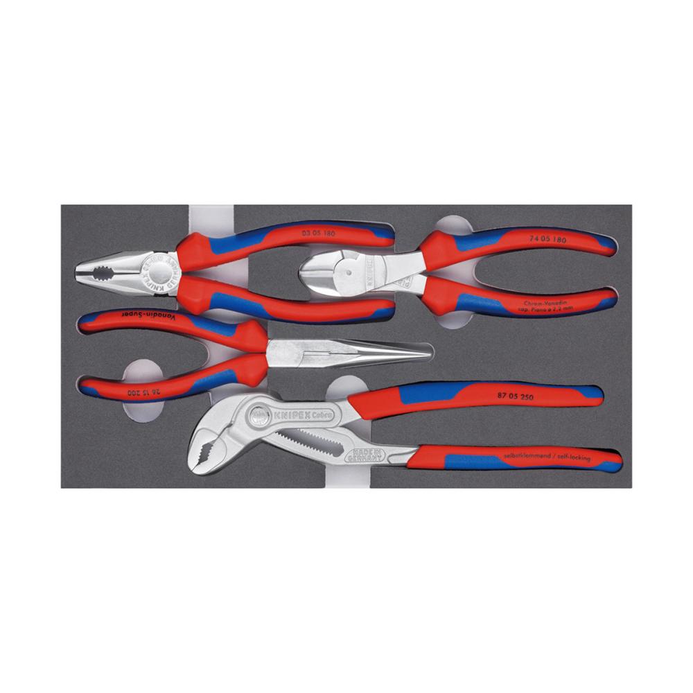 ＫＮＩＰＥＸ　４本組　プライヤーセット（ウレタントレイ収納ケース付）　００２００１Ｖ１７