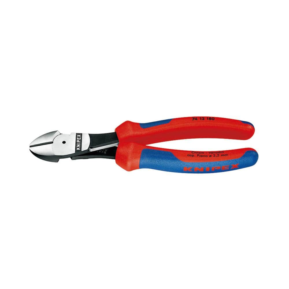 ＫＮＩＰＥＸ　強力型斜ニッパー（バネ付）　１８０ｍｍ　コンフォートハンドル　７４１２－１８０