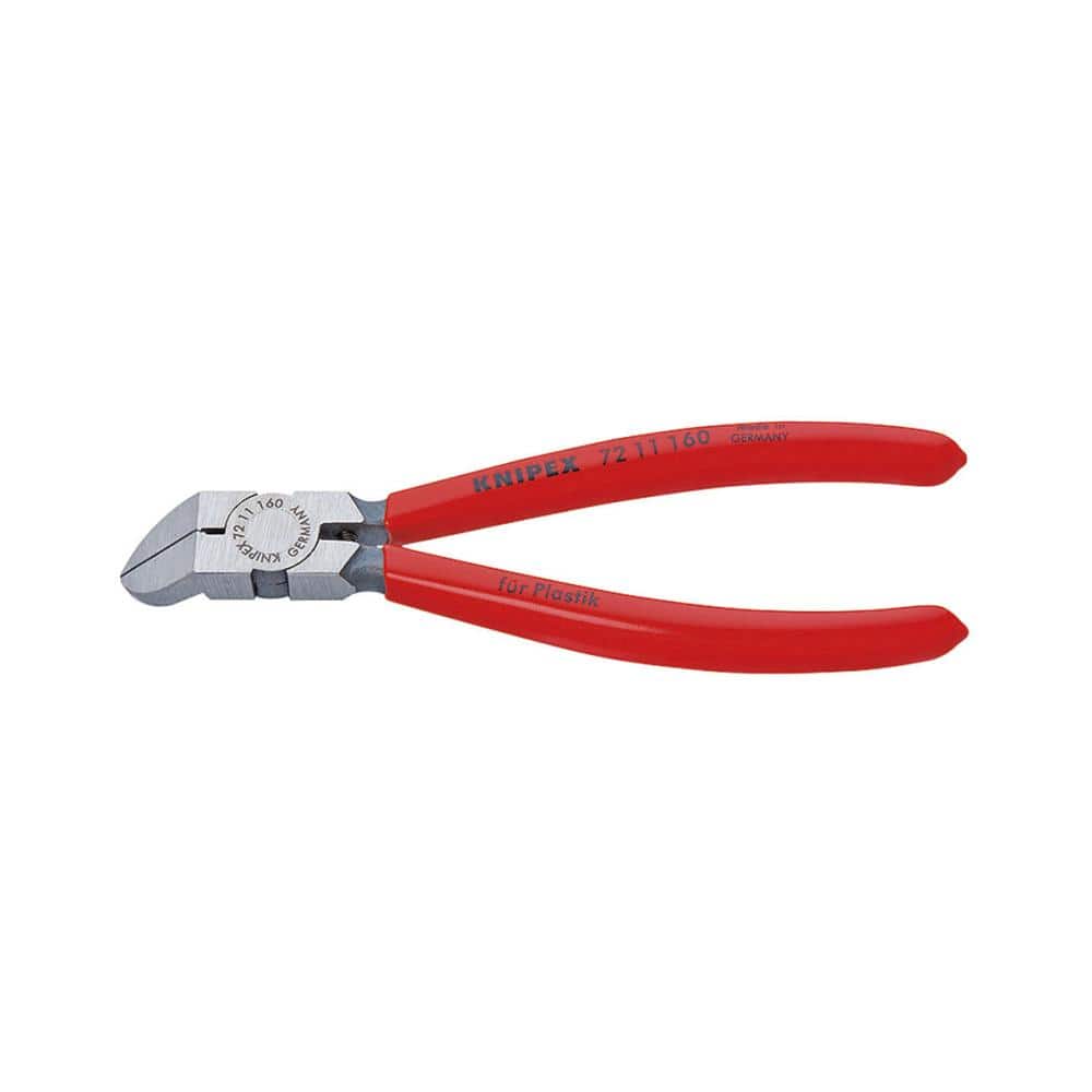ＫＮＩＰＥＸ　プラスチック用ニッパー先端４５度先曲１６０ｍｍ　プラスチックハンドル　７２１１－１６０