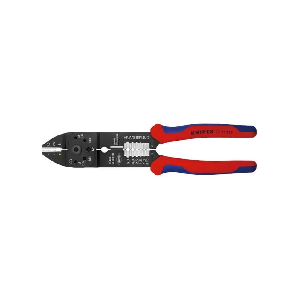 ＫＮＩＰＥＸ（クニペックス）　圧着プライヤー２１５ｍｍ　コンフォートハンドル　９７２１－２１５