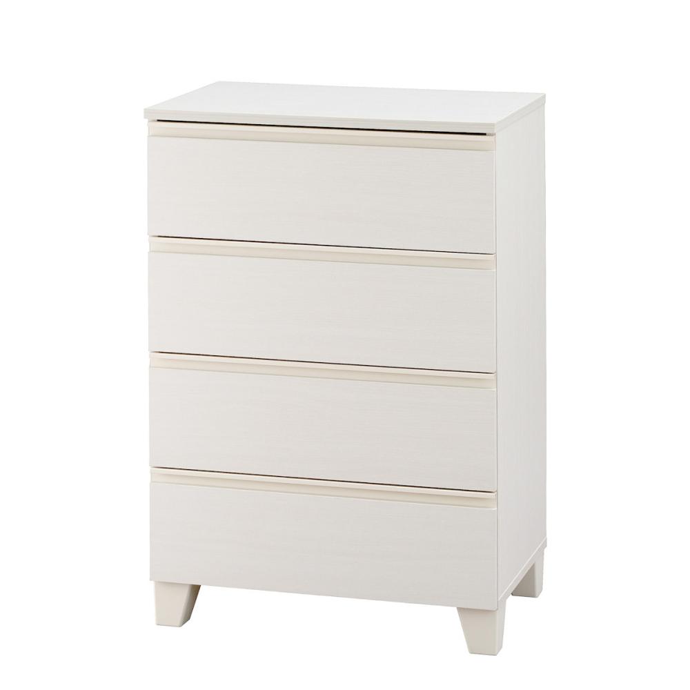 アイリスオーヤマ　ウッドチェスト４段　脚付き　オフホワイト　ＷＣＨＬ－５９０